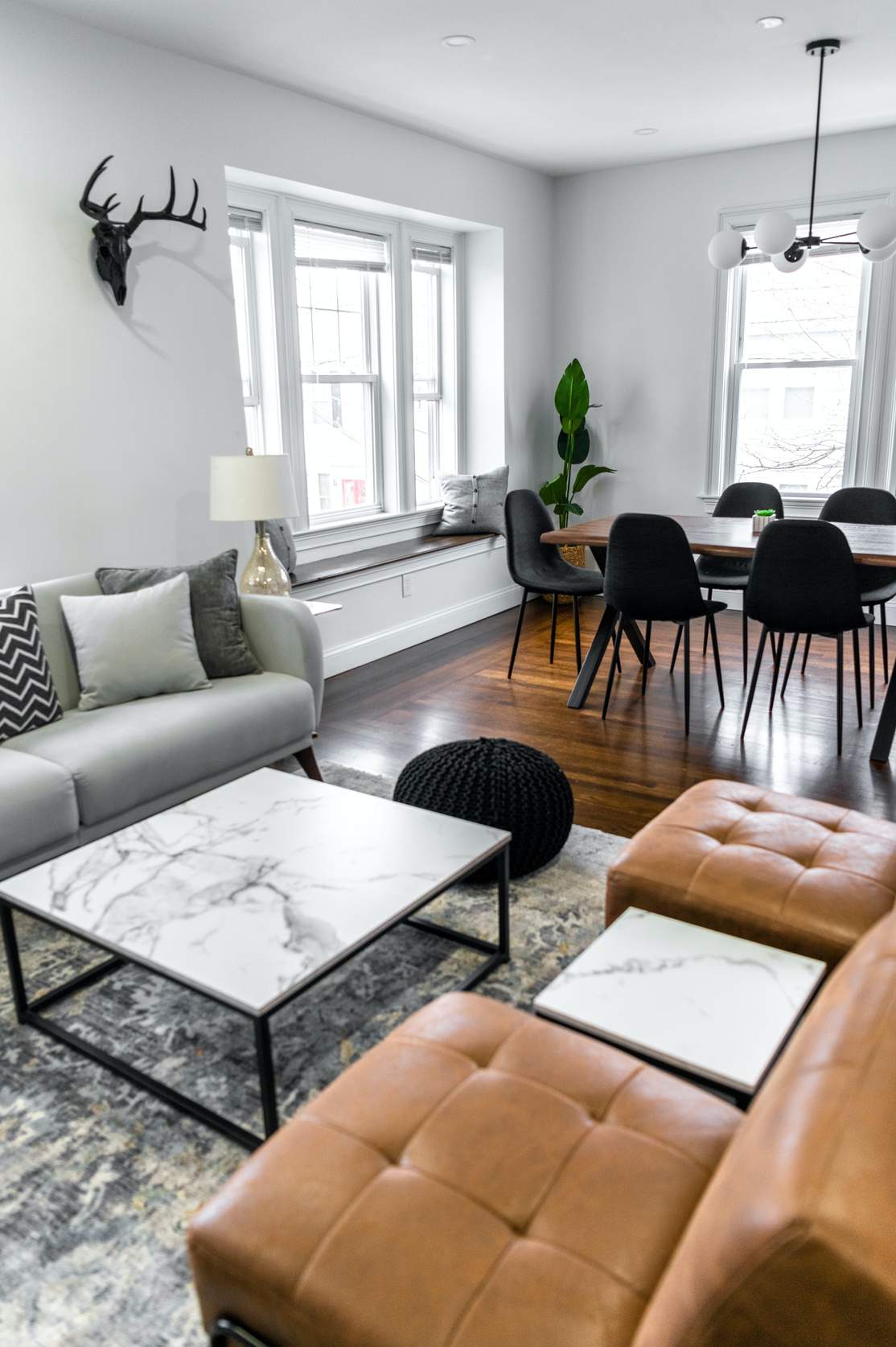 A Cozy Living Room with Furnitures